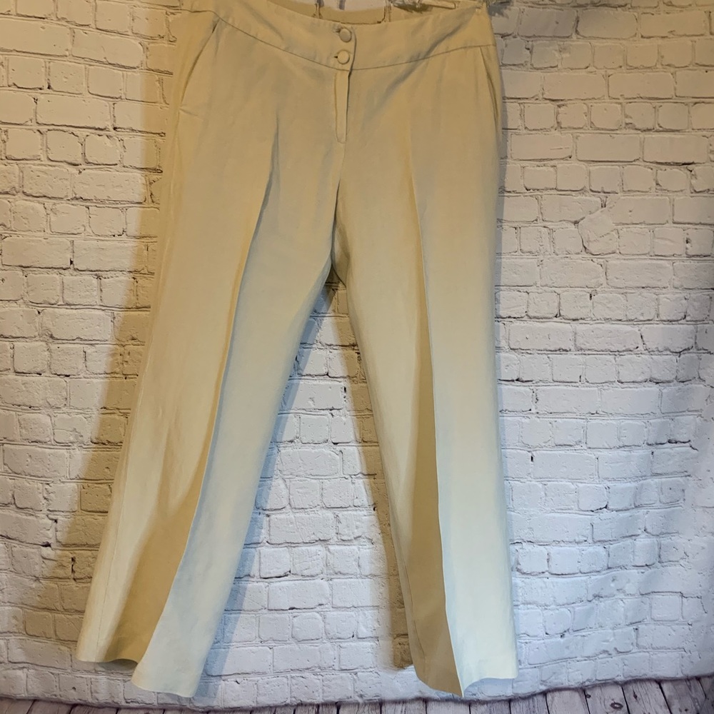 Sandro linen blend tan trousers, 14